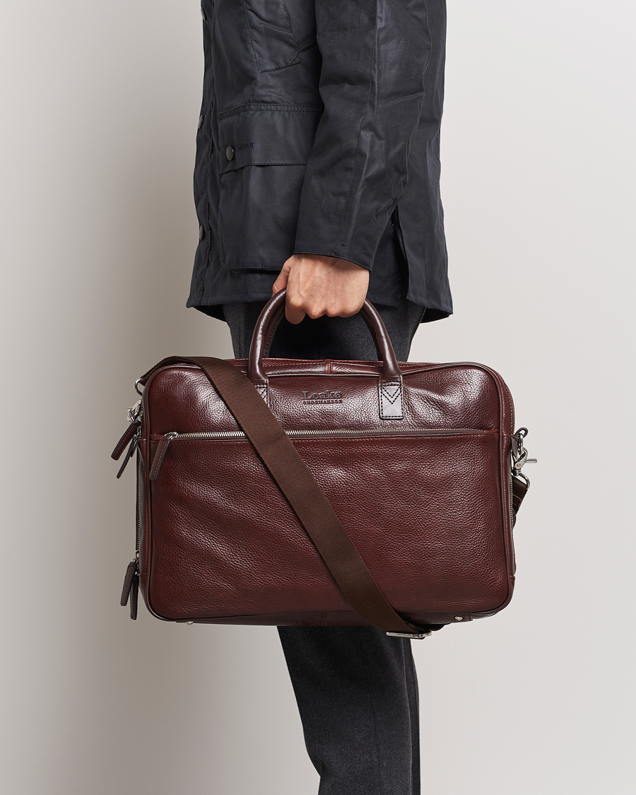 Herre | Tasker | Loake Shoemakers | Westminster Grain Leather Briefcase Dark Brown