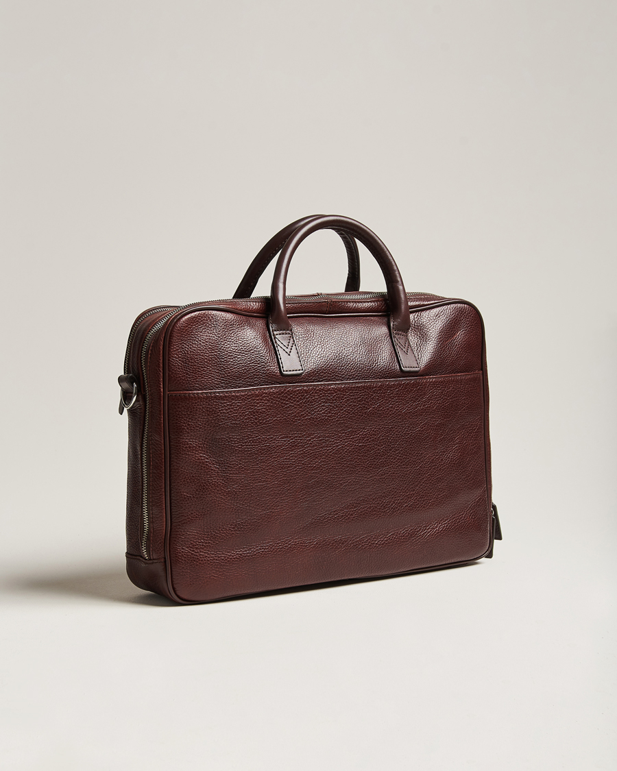 Herre | Tasker | Loake Shoemakers | Westminster Grain Leather Briefcase Dark Brown