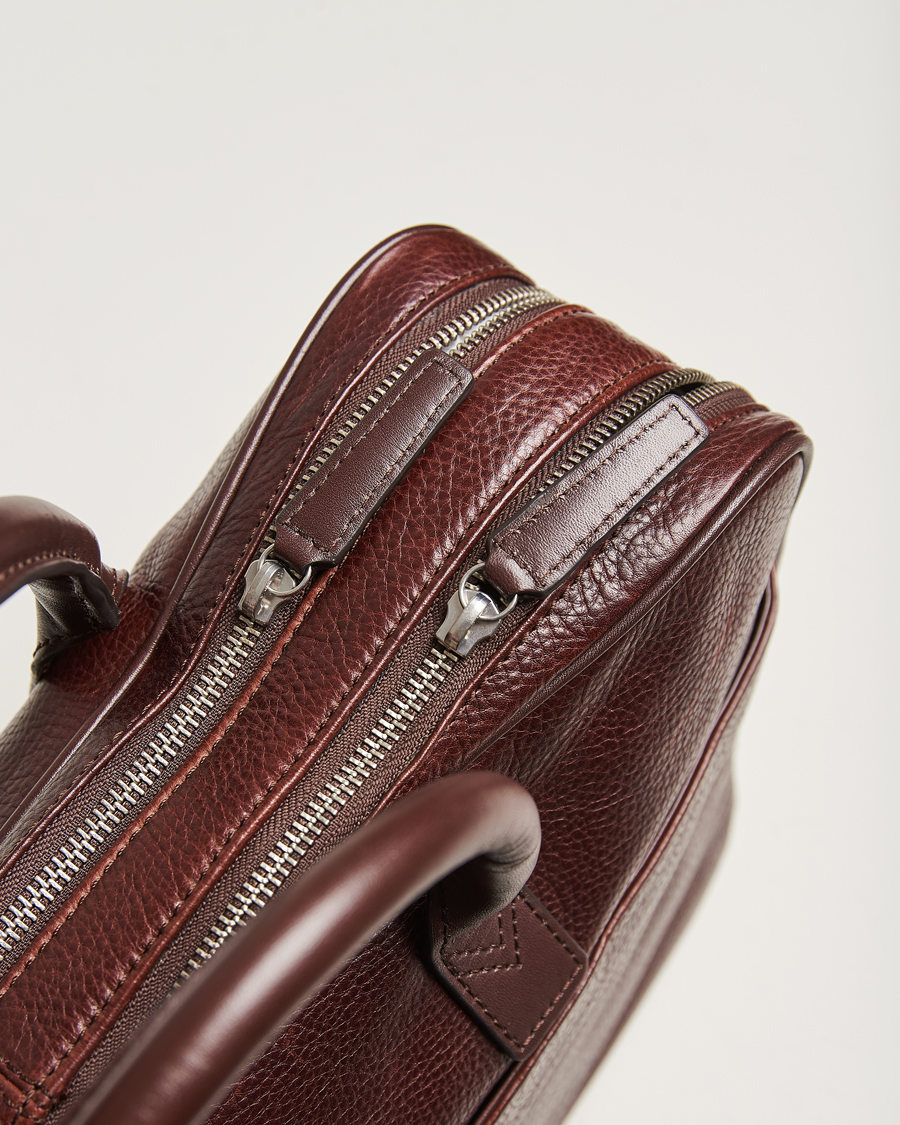 Herre | Tasker | Loake Shoemakers | Westminster Grain Leather Briefcase Dark Brown