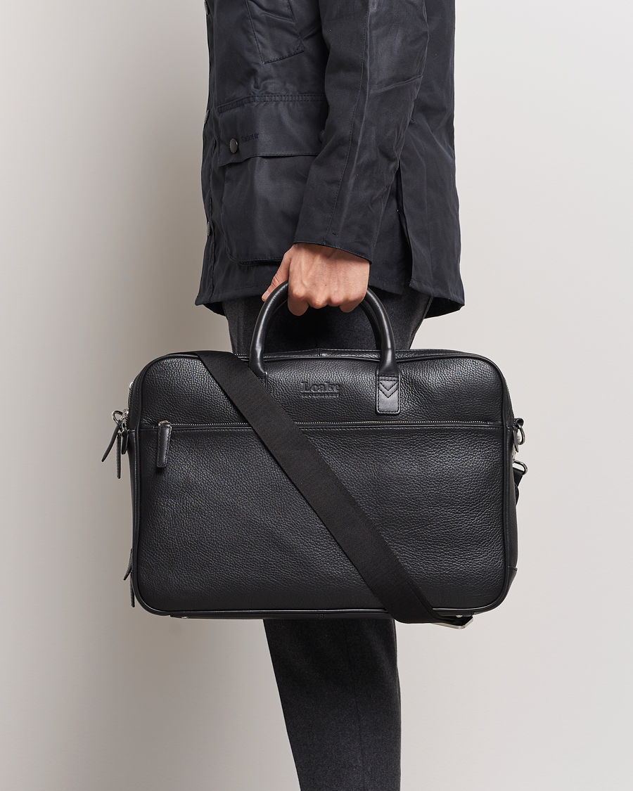 Herre | Tasker | Loake 1880 | Westminster Grain Leather Briefcase Black