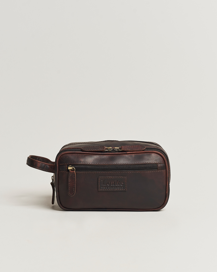 Herre | Toilettasker | Loake 1880 | Dartmouth Leather Washbag Dark Brown