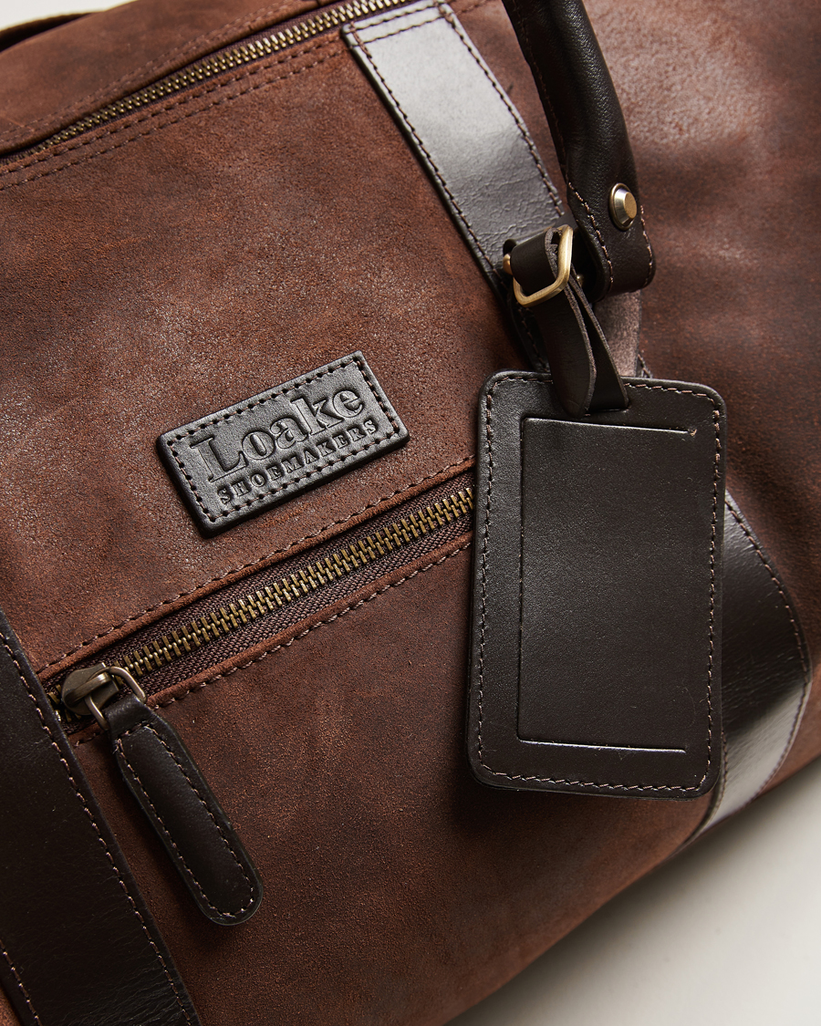 Herre | Loake 1880 Cornwall Brushed Suede Travel Bag Brown | Loake 1880 | Cornwall Brushed Suede Travel Bag Brown