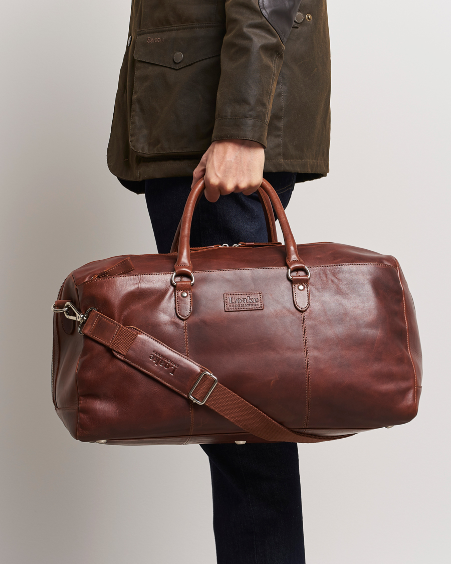 Herre | Loake 1880 Norfolk Leather Travel Bag Cedar | Loake 1880 | Norfolk Leather Travel Bag Cedar