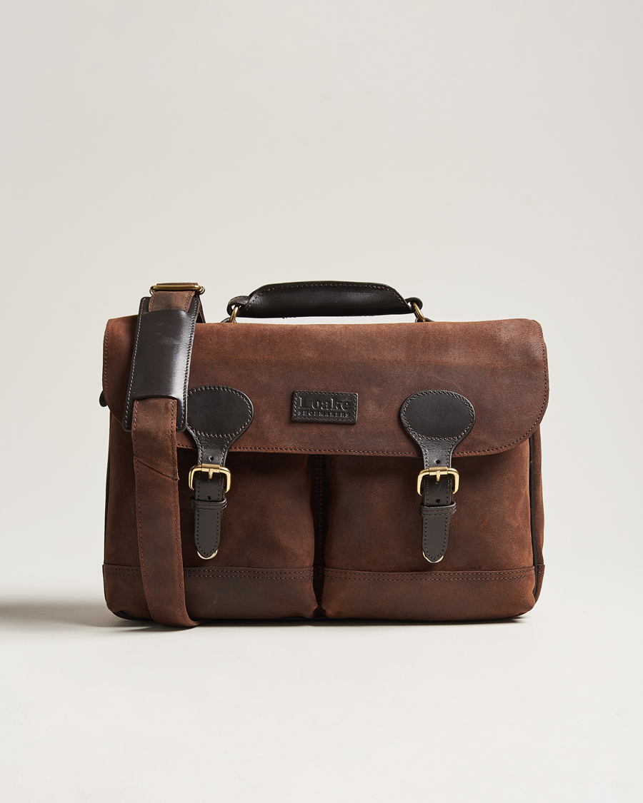 Herre | Loake 1880 | Loake 1880 | Blackfriars Suede/Leather Briefcase Brown