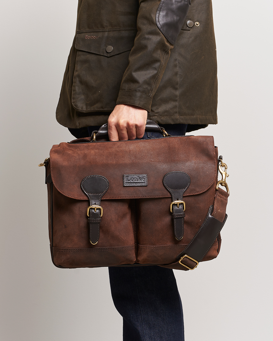 Herre | Loake 1880 | Loake 1880 | Blackfriars Suede/Leather Briefcase Brown