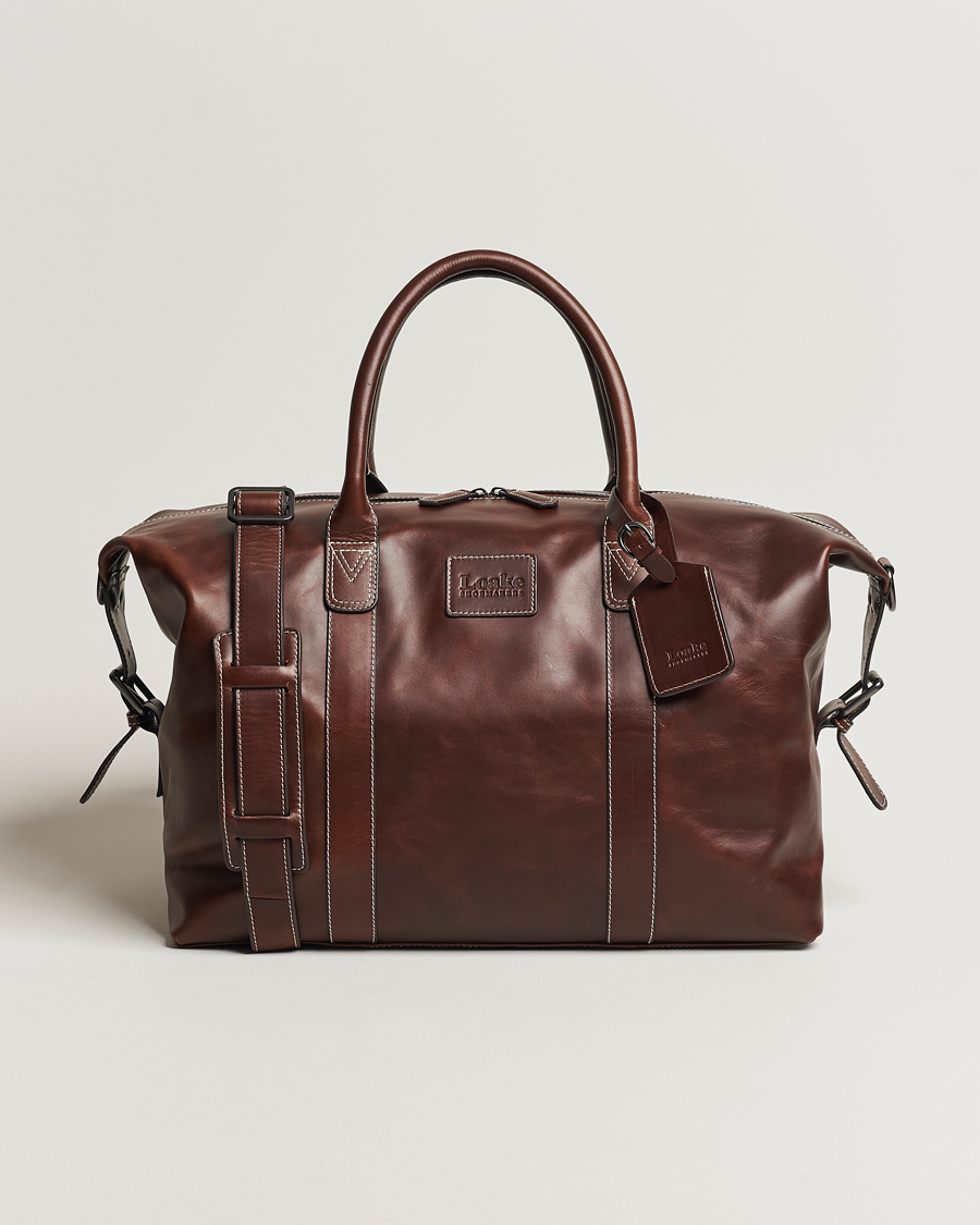 Herre | Tasker | Loake Shoemakers | Balmoral Veg Tanned Leather Overnight Bag Brown