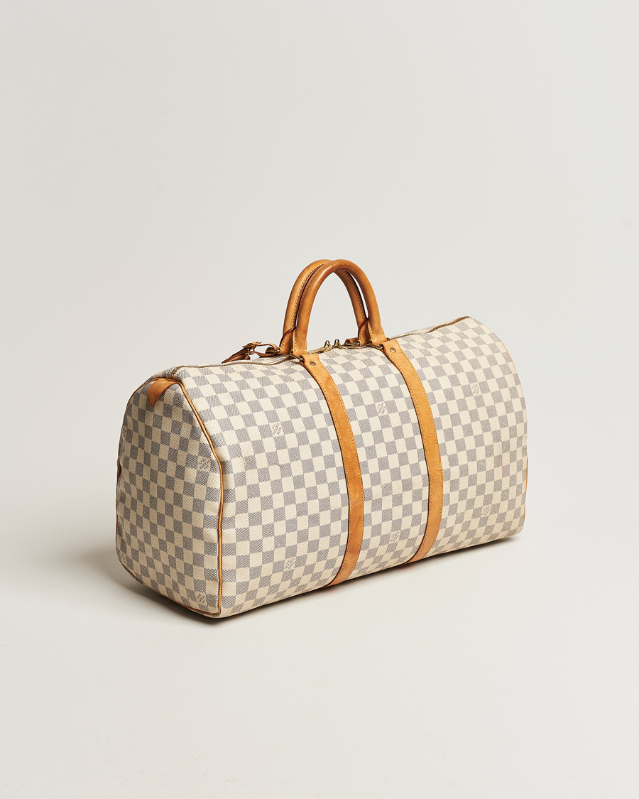 Herre | Louis Vuitton Pre-Owned Keepall 50 Bag Damier Azur | Louis Vuitton Pre-Owned | Keepall 50 Bag Damier Azur