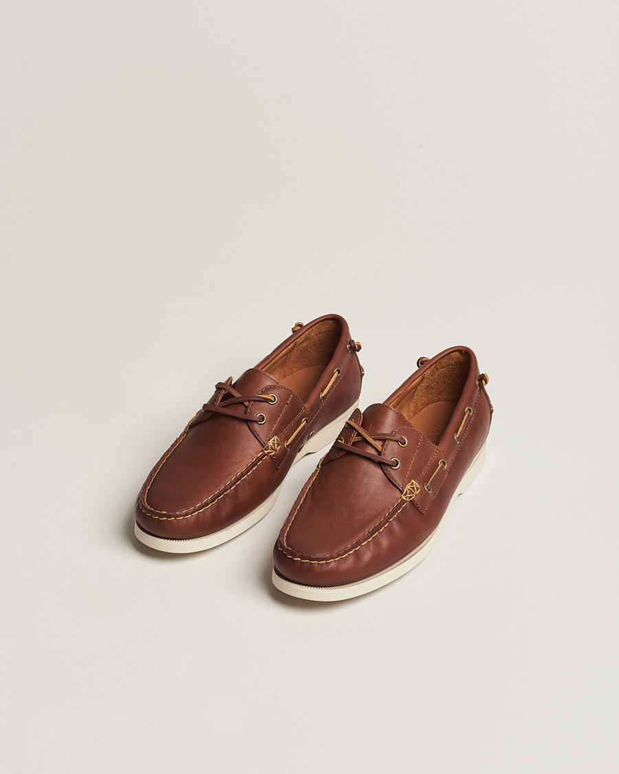 Men | Shoes | Polo Ralph Lauren | Merton Leather Boat Shoe Tan