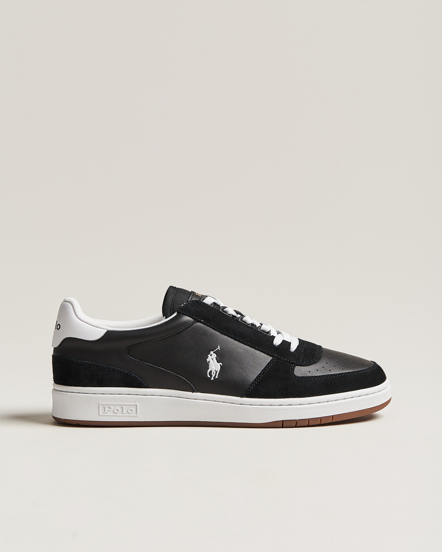 Herre | Polo Ralph Lauren CRT Leather/Suede Sneaker Black/White | Polo Ralph Lauren | CRT Leather/Suede Sneaker Black/White