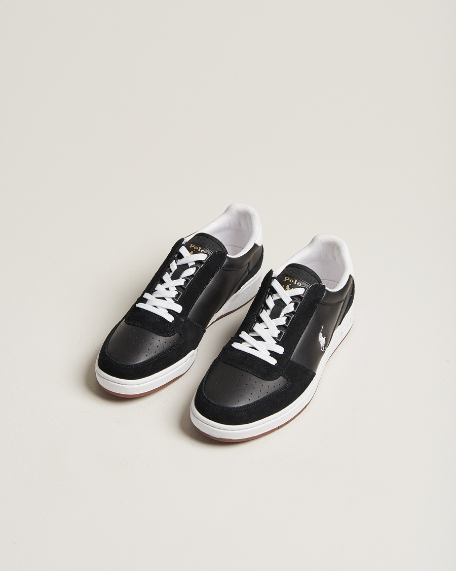 Herre | Polo Ralph Lauren CRT Leather/Suede Sneaker Black/White | Polo Ralph Lauren | CRT Leather/Suede Sneaker Black/White