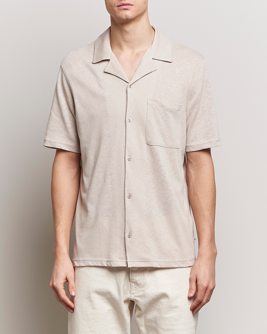 Herre | Samsøe Samsøe | Samsøe Samsøe | Samartin Cotton/Linen Short Sleeve Shirt Moonstruck