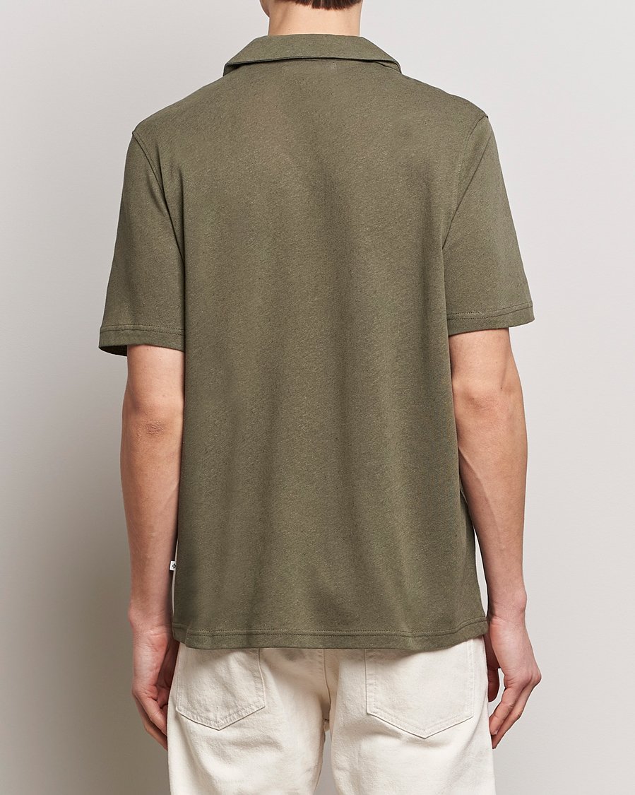 Herre | Skjorter | Samsøe Samsøe | Samartin Cotton/Linen Short Sleeve Shirt Dusty Olive