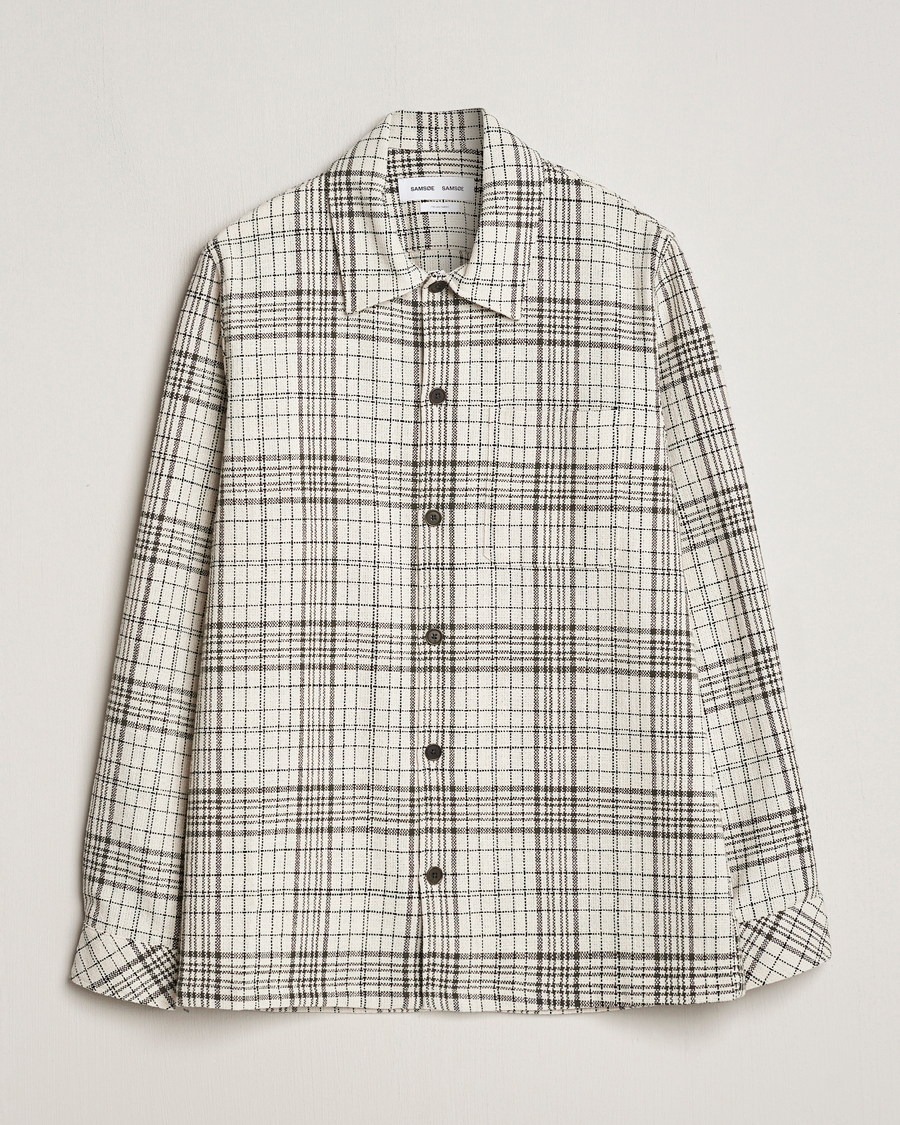 Herre | Skjorter | Samsøe Samsøe | Taka Checked Overshirt Dusty Olive/White