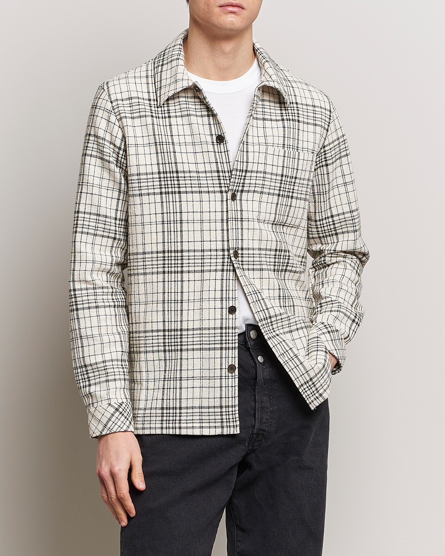 Herre | Samsøe Samsøe | Samsøe Samsøe | Taka Checked Overshirt Dusty Olive/White