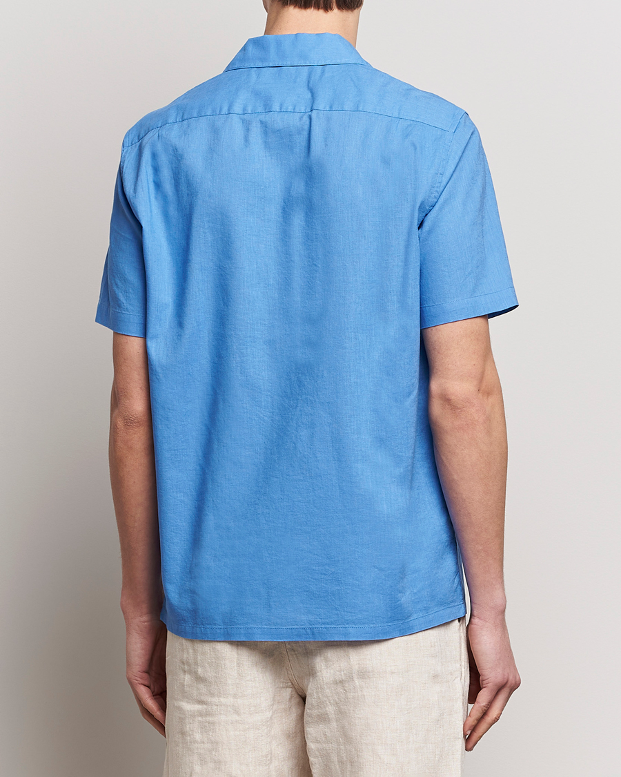 Herre | Skjorter | Samsøe Samsøe | Avan Linen/Cotton Short Sleeve Shirt Super Sonic