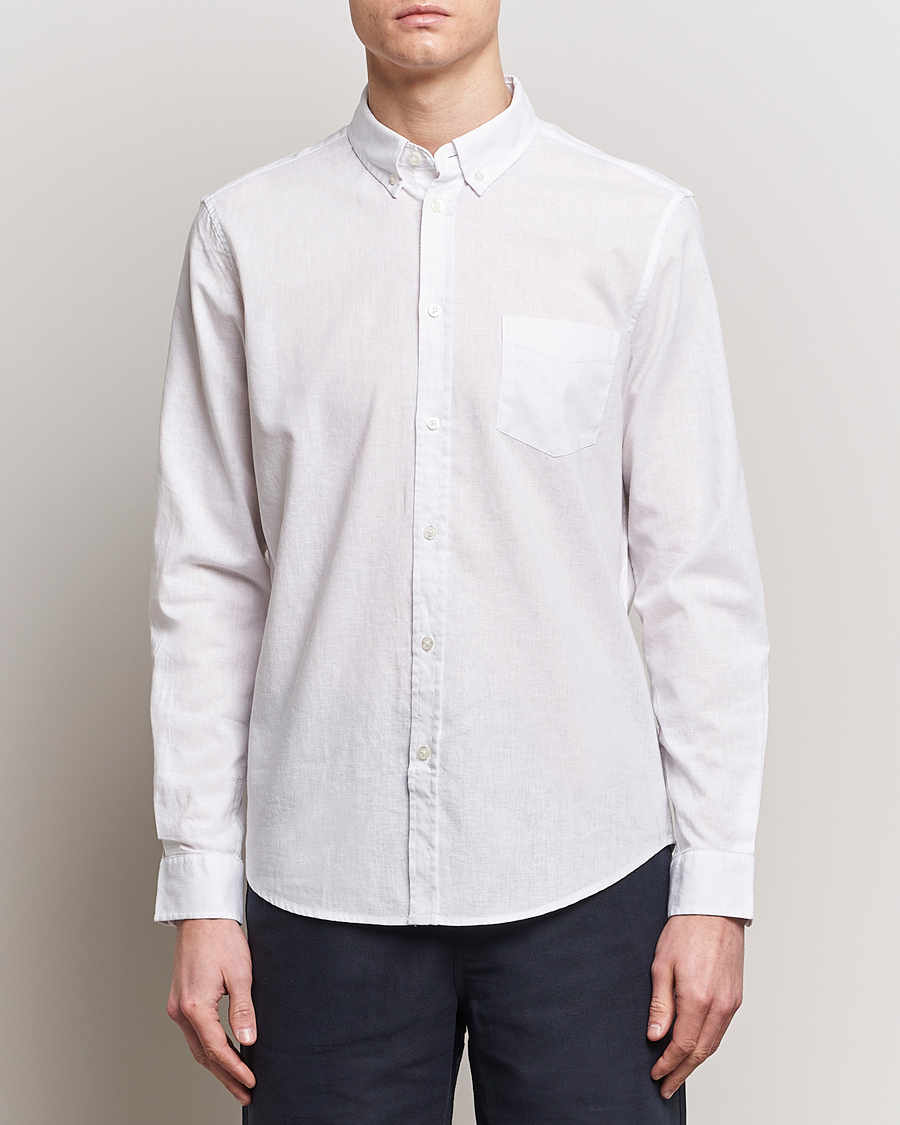 Herre | Casual | Samsøe Samsøe | Liam Linen/Cotton Shirt White