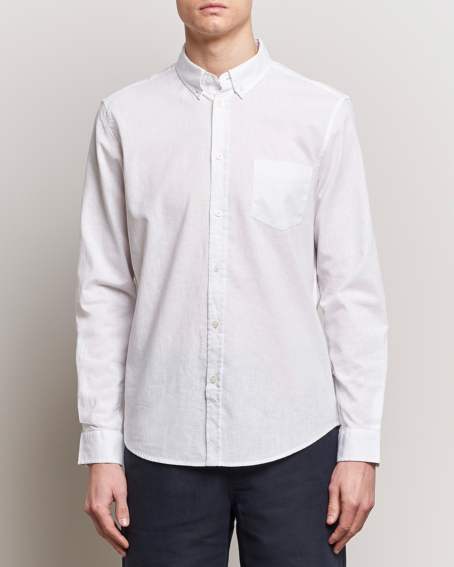 Herre | Skjorter | Samsøe Samsøe | Liam Linen/Cotton Shirt White