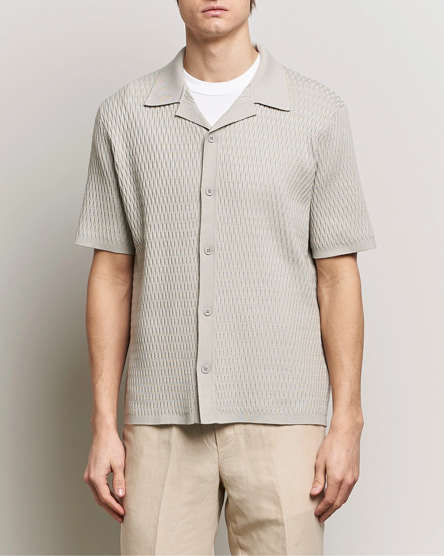 Herre | Tøj | Samsøe Samsøe | Sagabin Resort Collar Short Sleeve Shirt Moonstruck