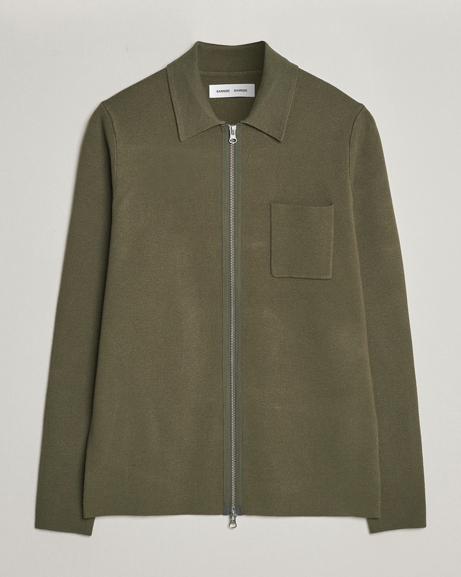 Herre | Trøjer | Samsøe Samsøe | Guna Full Zip Dusty Olive