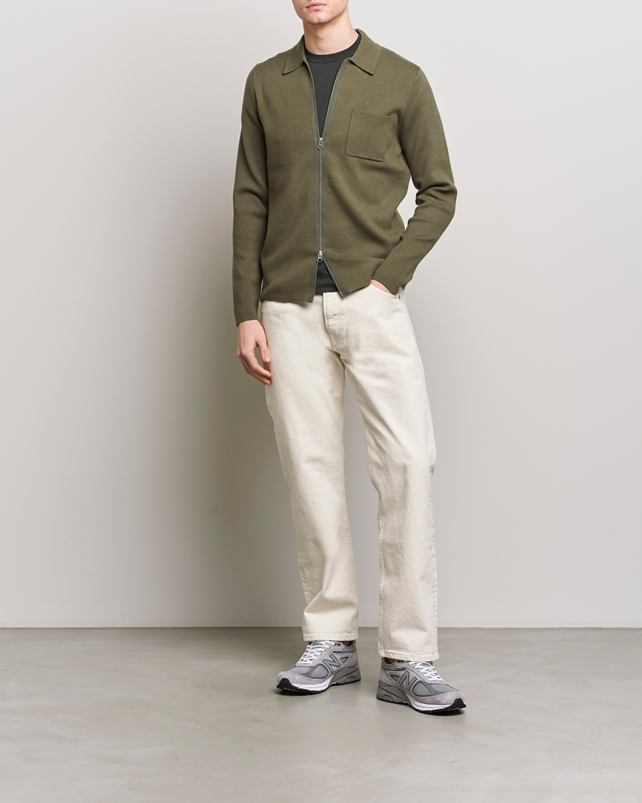 Herre | Trøjer | Samsøe Samsøe | Guna Full Zip Dusty Olive