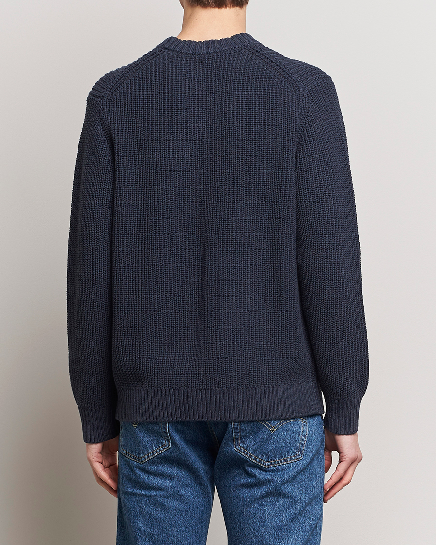 Herre | Trøjer | Samsøe Samsøe | Samarius Cotton/Linen Knitted Sweater Salute Navy