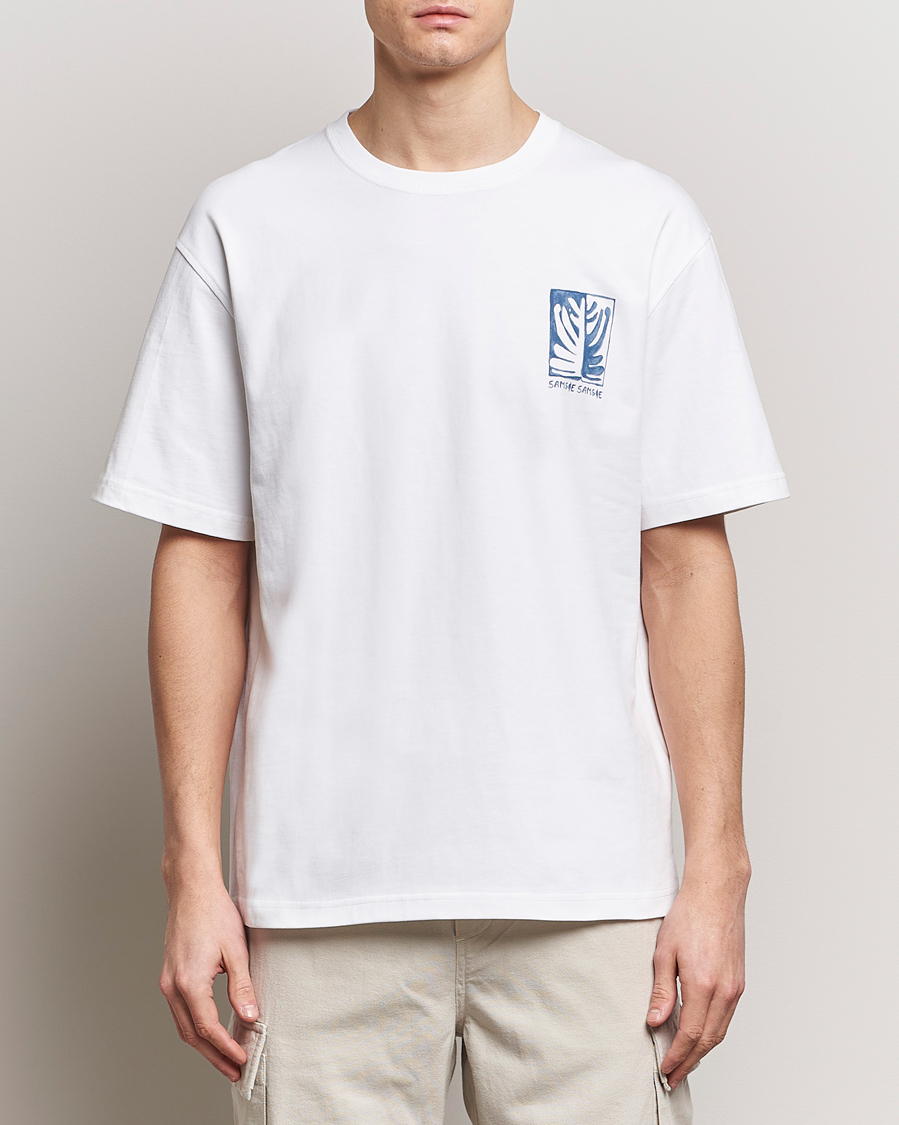 Herre | Kortærmede t-shirts | Samsøe Samsøe | Sawind Printed Crew Neck T-Shirt White