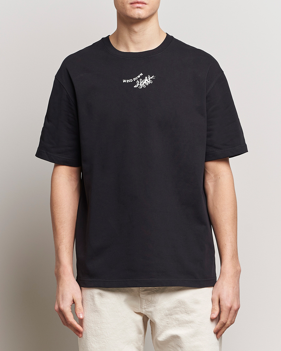 Herre | Kortærmede t-shirts | Samsøe Samsøe | Sawind Printed Crew Neck T-Shirt Black
