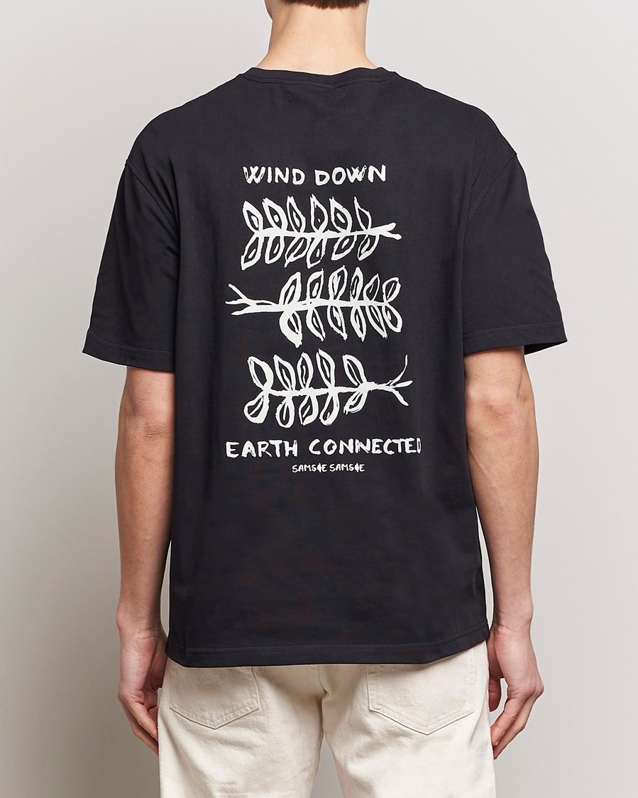 Herre | T-Shirts | Samsøe Samsøe | Sawind Printed Crew Neck T-Shirt Black