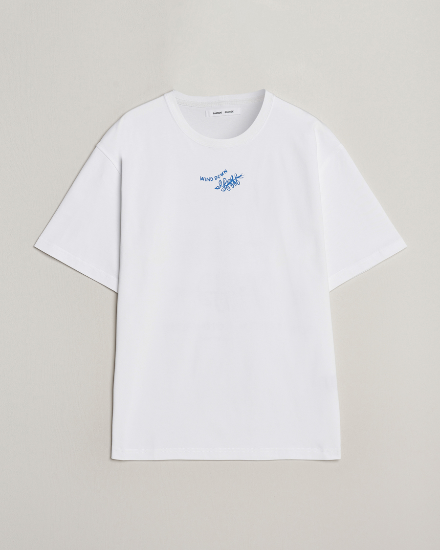 Herre | T-Shirts | Samsøe Samsøe | Sawind Printed Crew Neck T-Shirt White