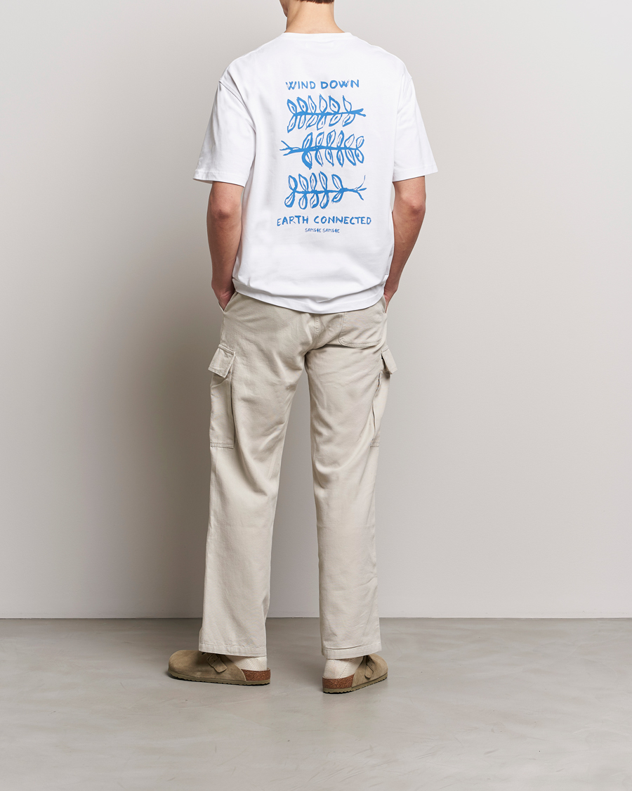 Herre | T-Shirts | Samsøe Samsøe | Sawind Printed Crew Neck T-Shirt White