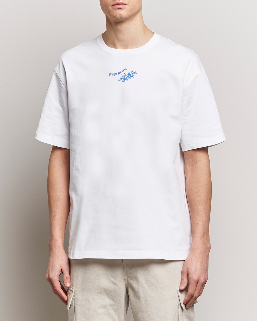 Herre | T-Shirts | Samsøe Samsøe | Sawind Printed Crew Neck T-Shirt White