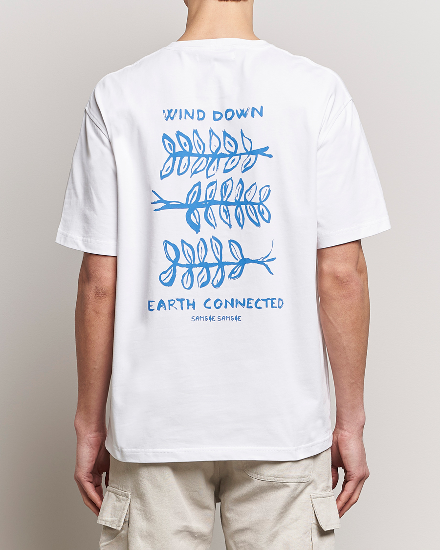 Herre | T-Shirts | Samsøe Samsøe | Sawind Printed Crew Neck T-Shirt White