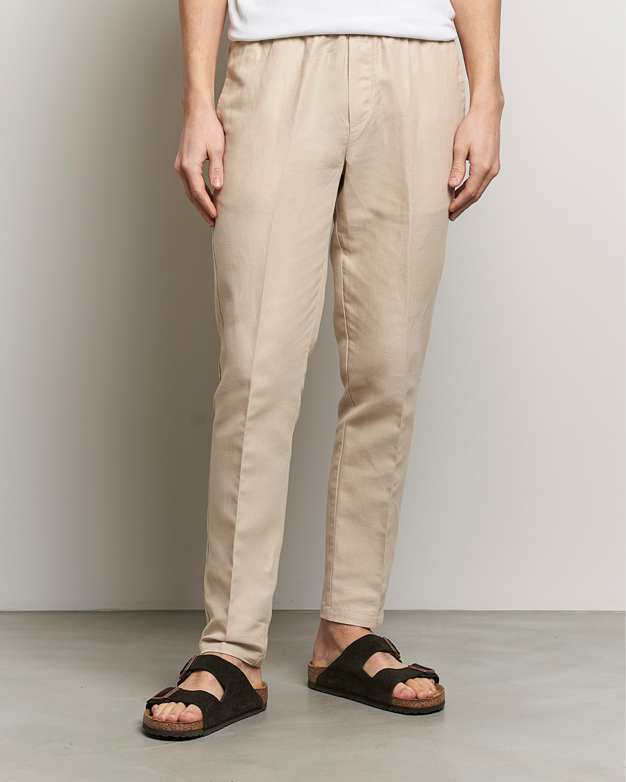 Herre |  | Samsøe Samsøe | Smithy Linen/Cotton Drawstring Trousers Oatmeal