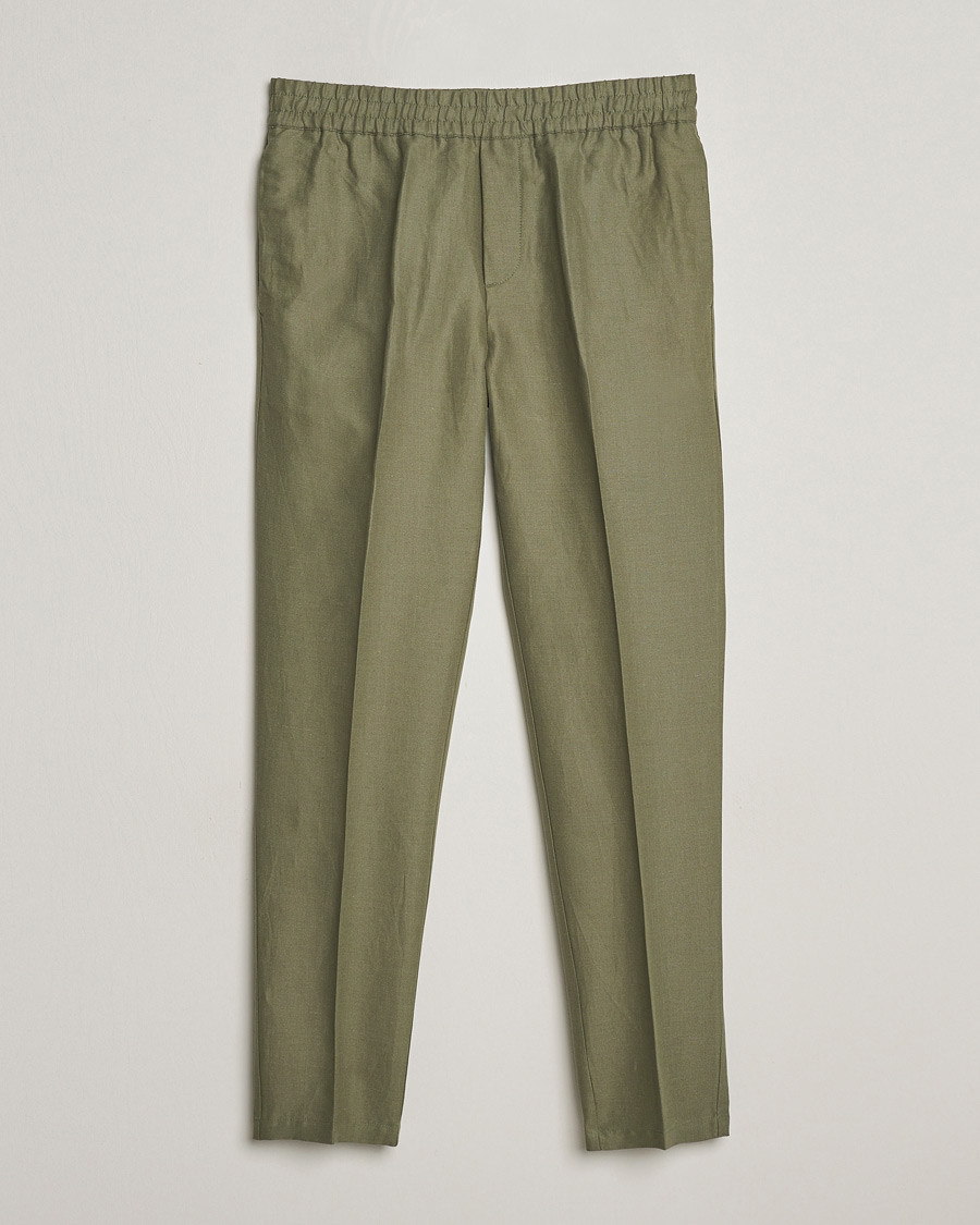 Herr |  | Samsøe Samsøe | Smithy Linen/Cotton Drawstring Trousers Dusty Olive