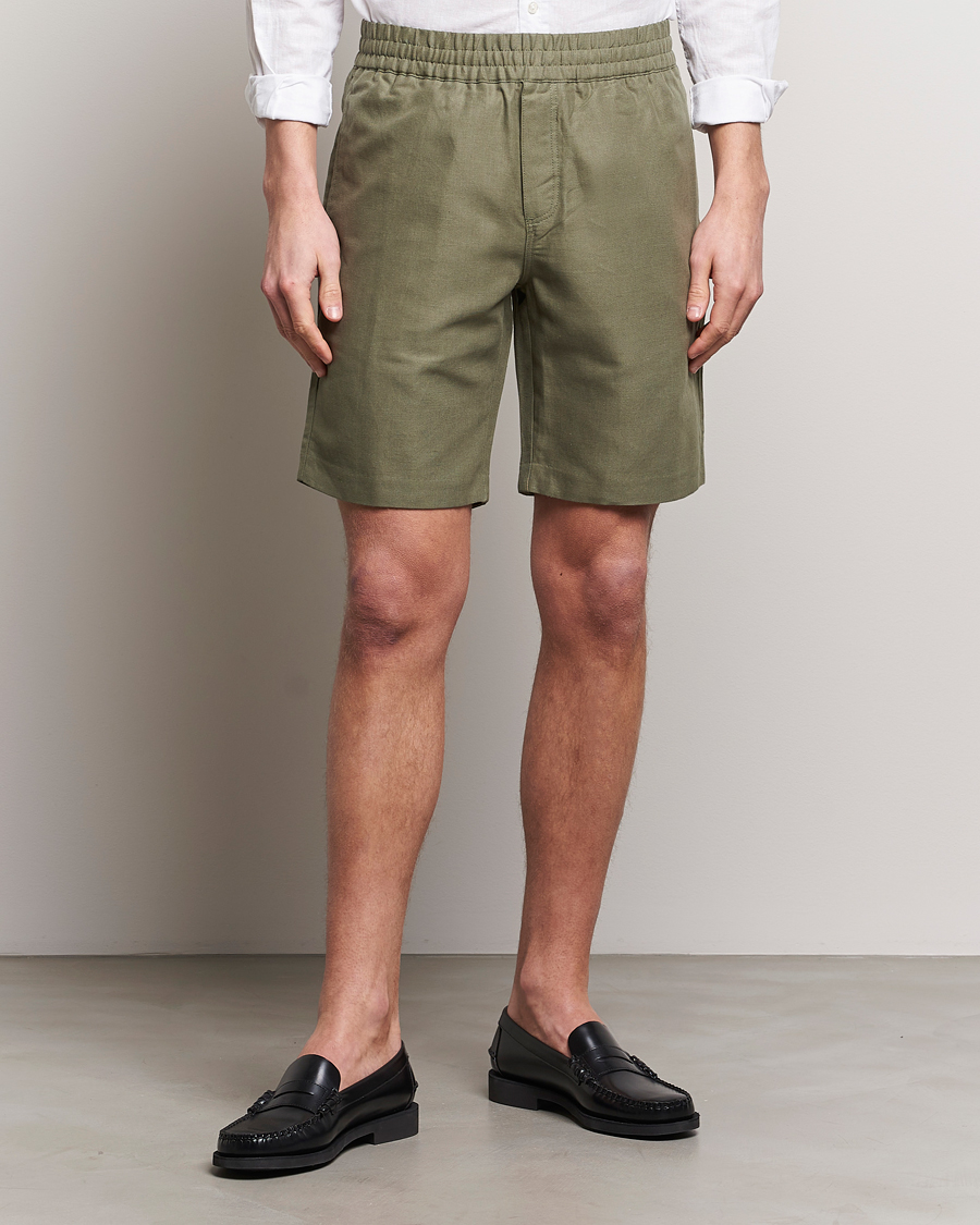 Herre | Nyheder | Samsøe Samsøe | Smith Linen/Cotton Drawstring Shorts Dusty Olive