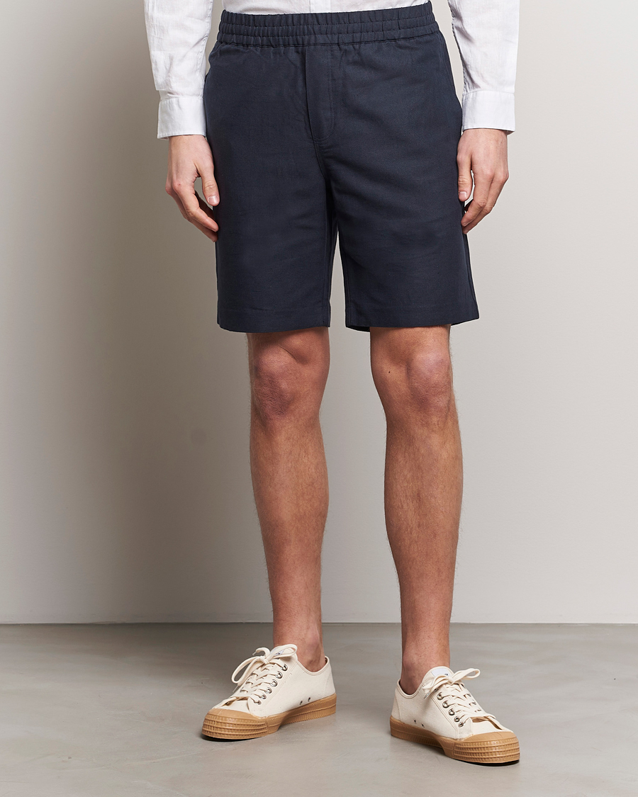 Herre | Tøj | Samsøe Samsøe | Smith Linen/Cotton Drawstring Shorts Salute Navy