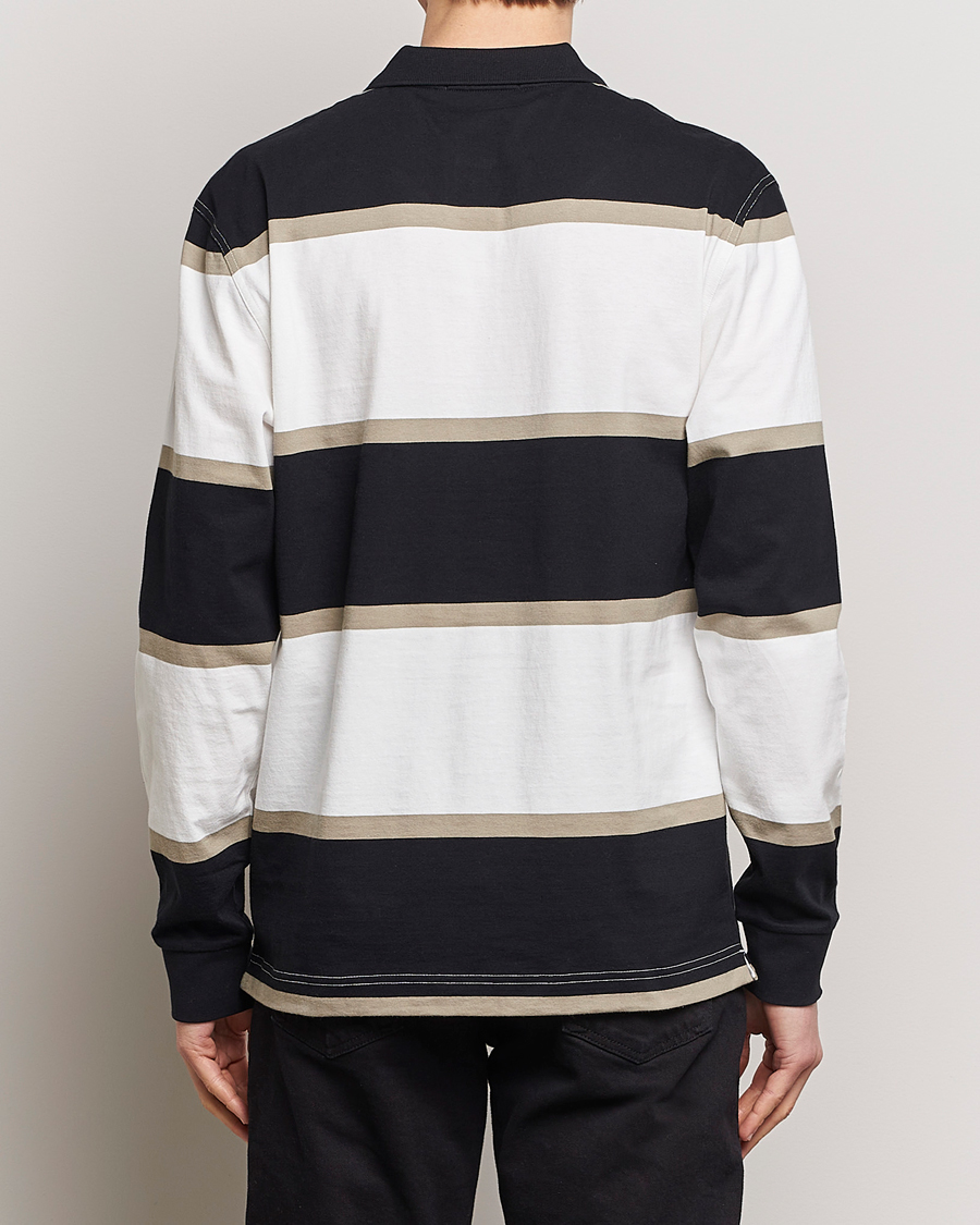 Herre | Trøjer | Fred Perry | Relaxed Striped Rugby Shirt Snow White/Navy