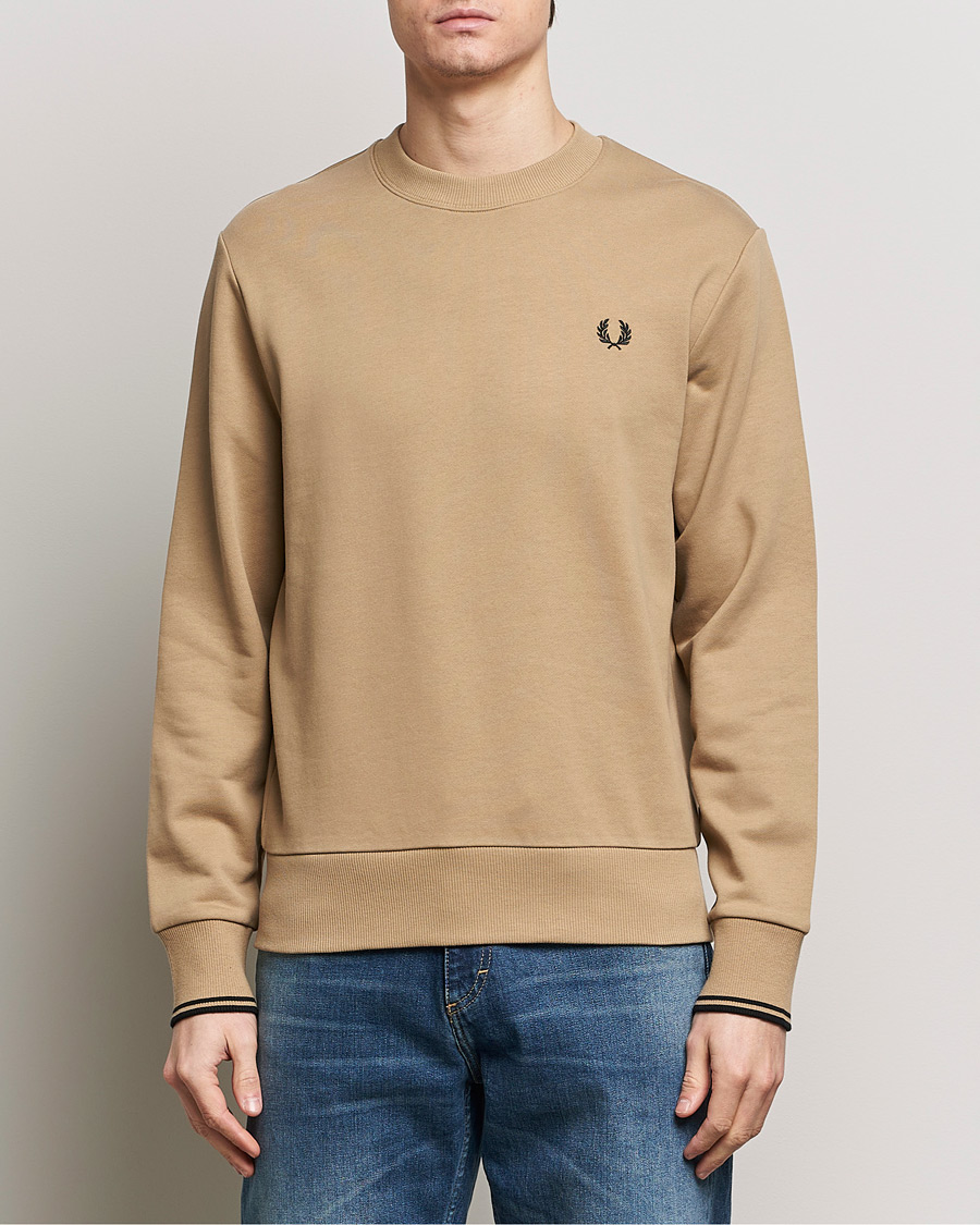 Men |  | Fred Perry | Crew Neck Sweatshirt Warm Grey