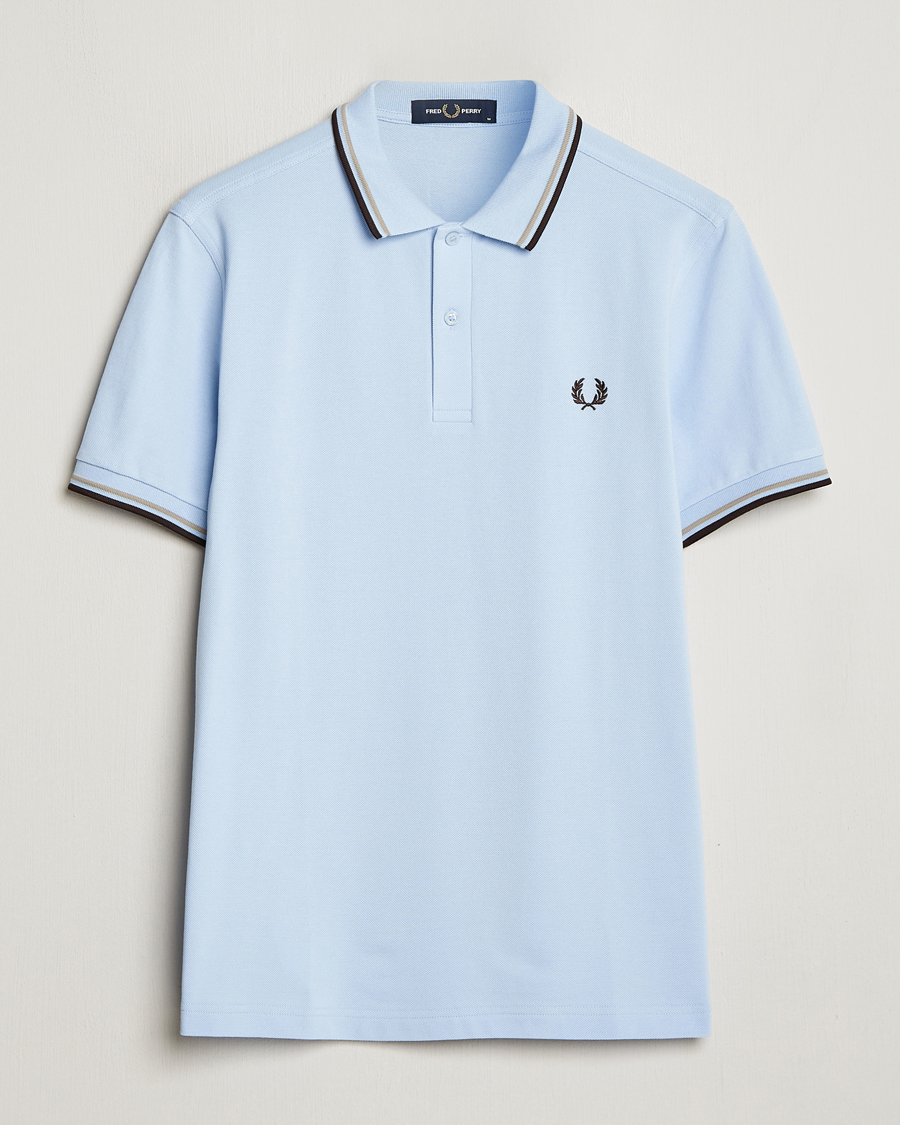Herr |  | Fred Perry | Twin Tipped Polo Shirt Light Smoke