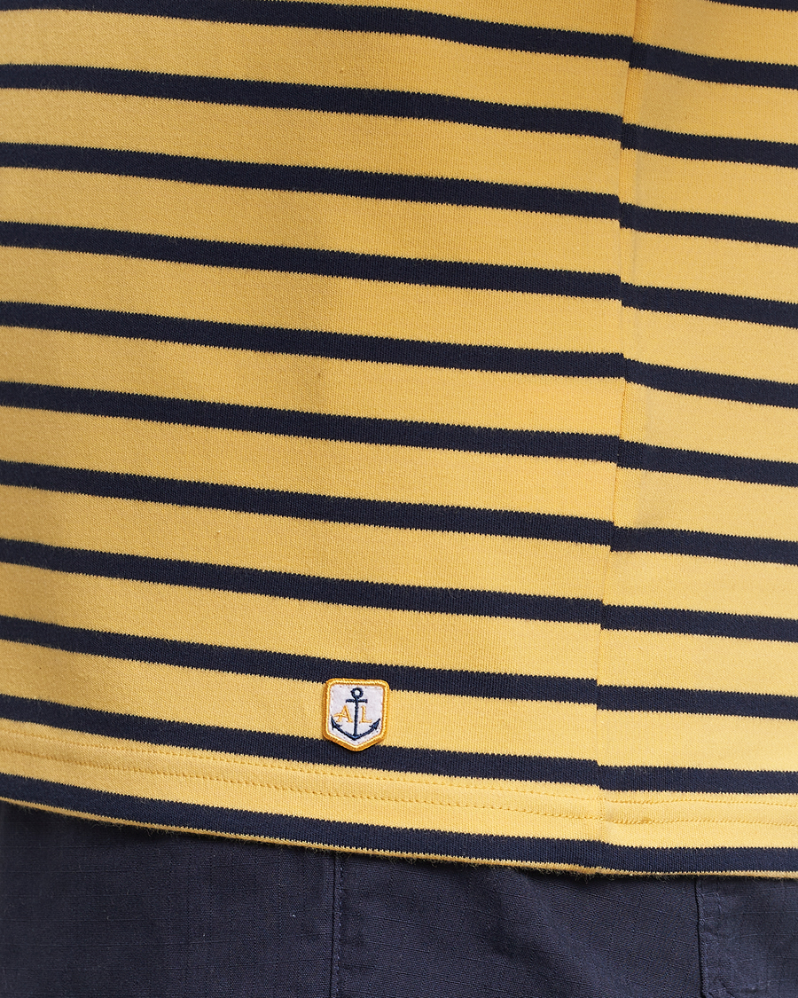 Herre | T-Shirts | Armor-lux | Houat Héritage Stripe Long Sleeve T-Shirt Yellow/Marine