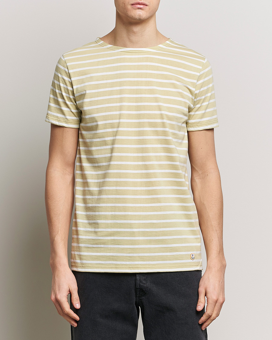 Herre | Afdelinger | Armor-lux | Hoëdic Boatneck Héritage Stripe T-shirt Pale Olive/Milk