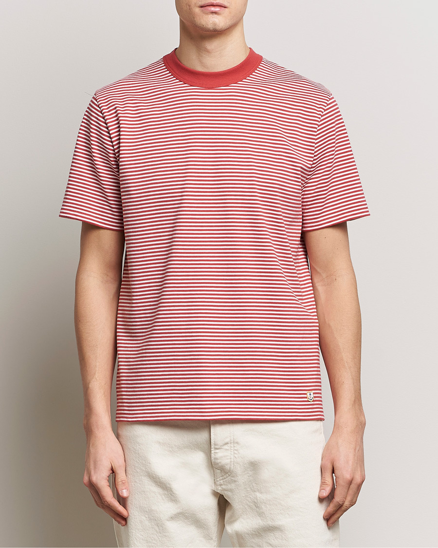 Herre |  | Armor-lux | Callac Héritage Stripe T-Shirt Cardinal/Milk