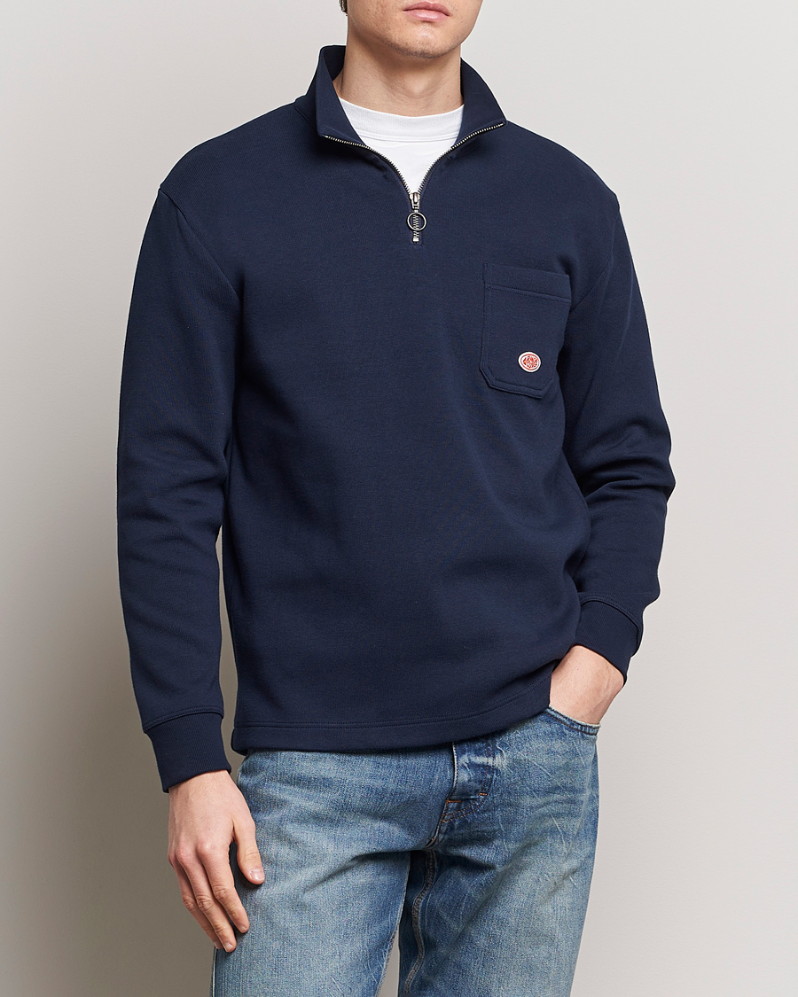 Herre | Half-zip | Armor-lux | Camionneur Cotton Half Zip Sweater Deep Marine