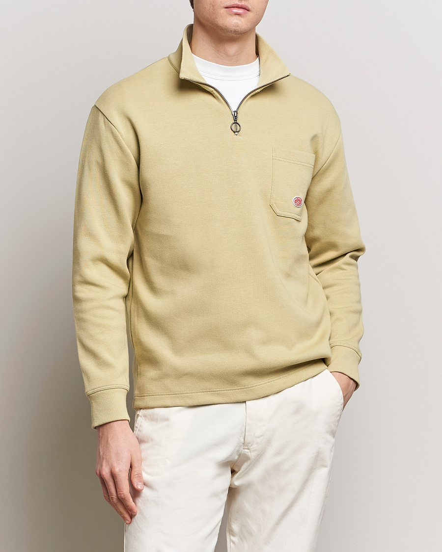 Herr |  | Armor-lux | Camionneur Cotton Half Zip Sweater Pale Olive