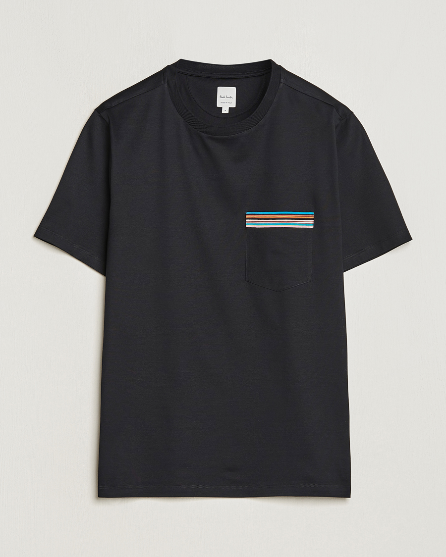 Herre |  | Paul Smith | Striped Pocket Crew Neck T-Shirt Black