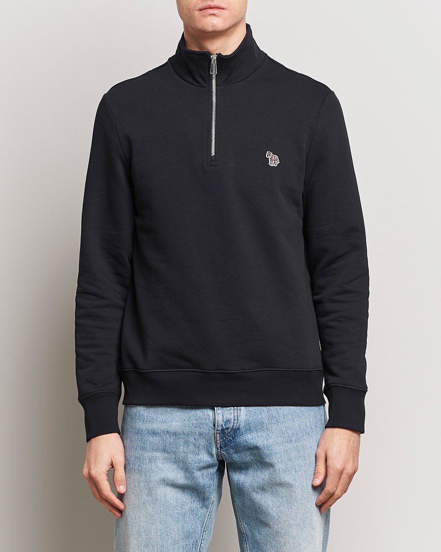 Herre | Tøj | PS Paul Smith | Zebra Organic Cotton Sweat Half Zip Black