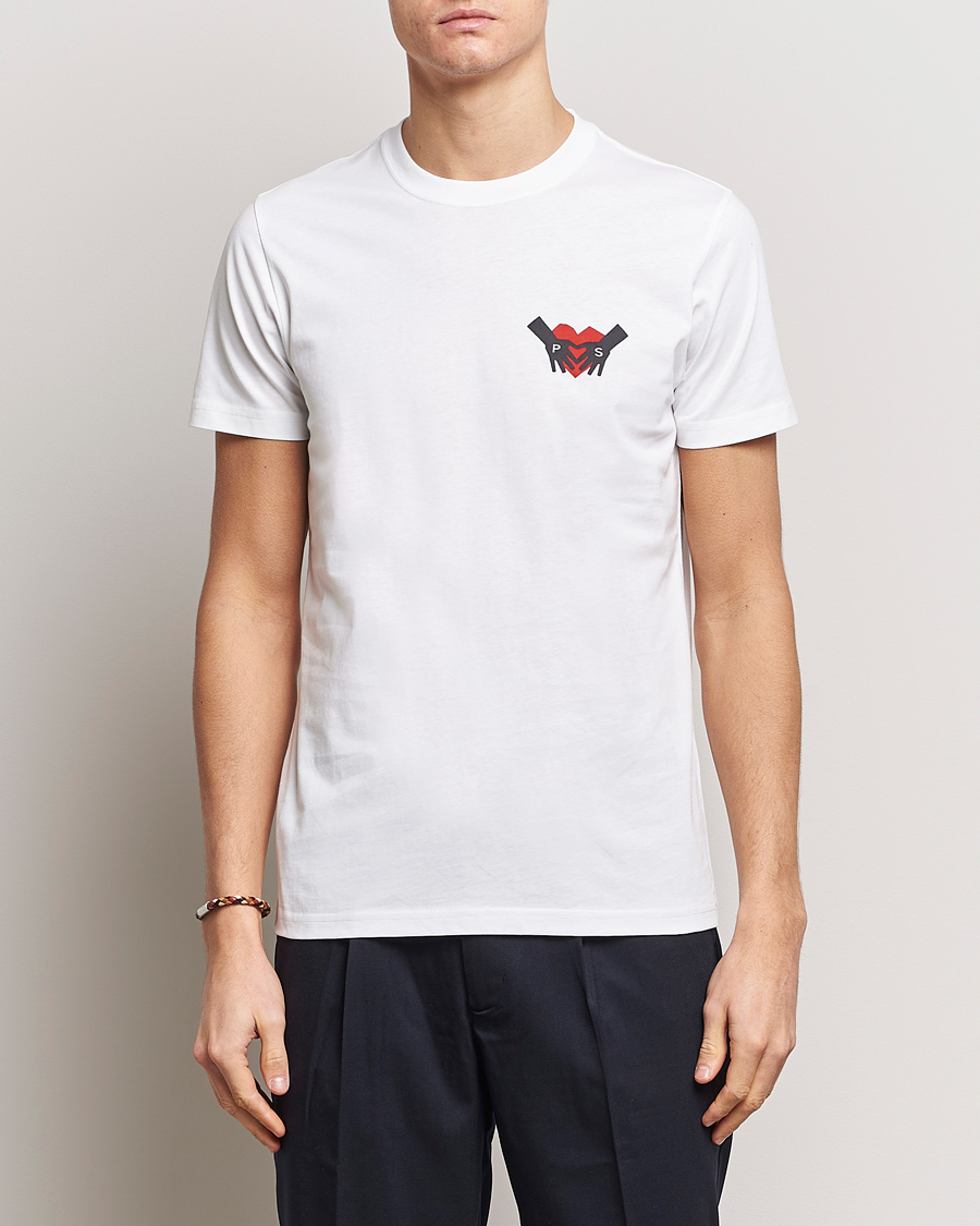 Herre | T-Shirts | PS Paul Smith | PS Heart Crew Neck T-Shirt White