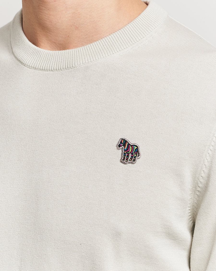 Herre | Trøjer | PS Paul Smith | Zebra Cotton Knitted Sweater Washed Grey