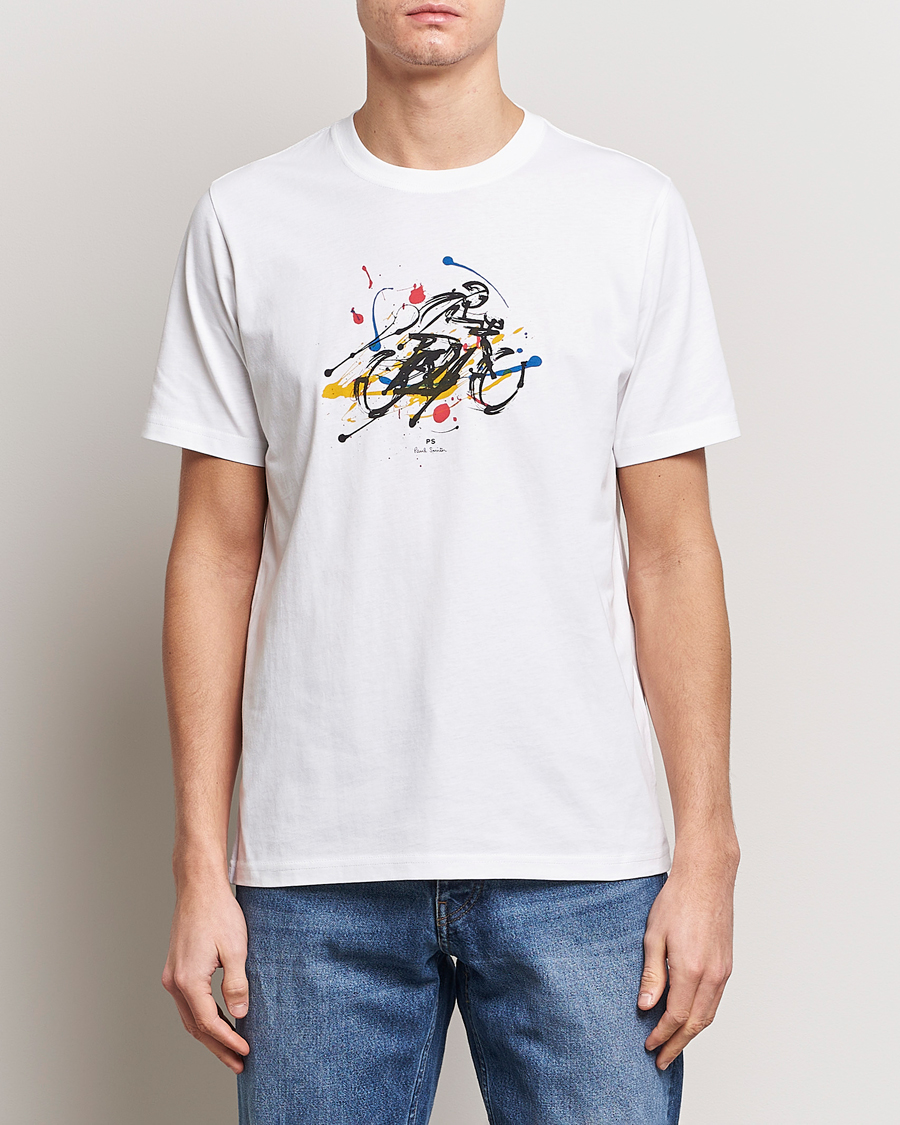 Herre |  | PS Paul Smith | Cyclist Crew Neck T-Shirt White