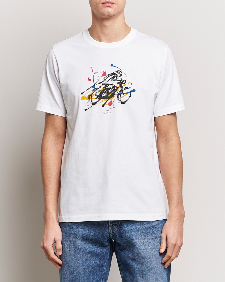 Herre | Kortærmede t-shirts | PS Paul Smith | Cyclist Crew Neck T-Shirt White